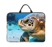 14in Laptop Case Sleeve Bag - Big Sea Turtle Full Print Design For Business Trips, Commuting With Accessory Pocket