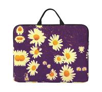 14in Laptop Case Sleeve Bag - Darts arrows Print Portable Handle, Business Travel, Commuting, Accessory Pocket, Daisy Purple Flowers, One Size