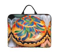 14in Laptop Case Sleeve Bag - Painted Bread Full Print Design For Business Trips, Commuting With Accessory Pocket