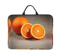 14in Laptop Case Sleeve Bag - Poppy Flowers Petals Print Portable Handle, Business Travel, Commuting, Accessory Pocket, Orange Fruit, One Size