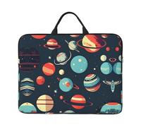 14in Laptop Case Sleeve Bag - Purple Butterfly pattern Print Portable Handle, Business Travel, Commuting, Accessory Pocket, Outer Space Planet, One Size