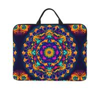 14in Laptop Case Sleeve Bag - Rainbow Color stripe Print Portable Handle, Business Travel, Commuting, Accessory Pocket, Mandala Pattern, One Size