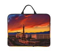 14in Laptop Case Sleeve Bag - Salmon pattern Print Portable Handle, Business Travel, Commuting, Accessory Pocket, Las Vegas Sunset, One Size