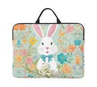 14in Laptop Case Sleeve Bag - Starfish and shells Print Portable Handle, Business Travel, Commuting, Accessory Pocket, Easter Bunny Floral, One Size