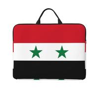 14in Laptop Sleeve Bag, Flag of The Syrian Arab Republic Print Shockproof Notebook Case, Briefcase Carrying Tablet Cover Accessory