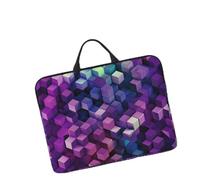 14in Laptop Sleeve Bag, Lightweight Waterproof Laptop Bag Shockproof Soft Carrying Case Abstract Color Cubes Purple Tablet Travel Cover with Handle for 13-14 Inch Notebook