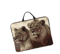 14in Laptop Sleeve Bag, Lightweight Waterproof Laptop Bag Shockproof Soft Carrying Case African Lion and Lioness Tablet Travel Cover with Handle for 13-14 Inch Notebook