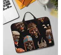 14in Laptop Sleeve Bag, Lightweight Waterproof Laptop Bag Shockproof Soft Carrying Case African Ritual Ethnic Tribal Tablet Travel Cover with Handle for 13-14 Inch Notebook