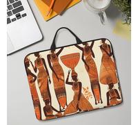 14in Laptop Sleeve Bag, Lightweight Waterproof Laptop Bag Shockproof Soft Carrying Case African Tribal Woman Tablet Travel Cover with Handle for 13-14 Inch Notebook