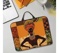 14in Laptop Sleeve Bag, Lightweight Waterproof Laptop Bag Shockproof Soft Carrying Case African Woman Tablet Travel Cover with Handle for 13-14 Inch Notebook