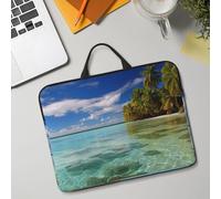 14in Laptop Sleeve Bag, Lightweight Waterproof Laptop Bag Shockproof Soft Carrying Case Aitutaki Lagoon, Cook Islands Tablet Travel Cover with Handle for 13-14 Inch Notebook