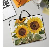 14in Laptop Sleeve Bag, Lightweight Waterproof Laptop Bag Shockproof Soft Carrying Case Alluring Sunflowers Summer Tablet Travel Cover with Handle for 13-14 Inch Notebook