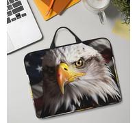 14in Laptop Sleeve Bag, Lightweight Waterproof Laptop Bag Shockproof Soft Carrying Case America Flag and Eagle Tablet Travel Cover with Handle for 13-14 Inch Notebook