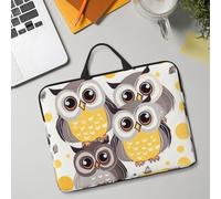 14in Laptop Sleeve Bag, Lightweight Waterproof Laptop Bag Shockproof Soft Carrying Case Animal Cartoon Owls Cute Tablet Travel Cover with Handle for 13-14 Inch Notebook