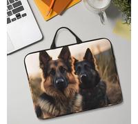 14in Laptop Sleeve Bag, Lightweight Waterproof Laptop Bag Shockproof Soft Carrying Case Animal German Shepherd Tablet Travel Cover with Handle for 13-14 Inch Notebook