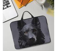 14in Laptop Sleeve Bag, Lightweight Waterproof Laptop Bag Shockproof Soft Carrying Case Black German Shepherd Tablet Travel Cover with Handle for 13-14 Inch Notebook