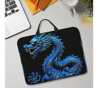 14in Laptop Sleeve Bag, Lightweight Waterproof Laptop Bag Shockproof Soft Carrying Case Blue Chinese Dragon Tablet Travel Cover with Handle for 13-14 Inch Notebook