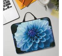 14in Laptop Sleeve Bag, Lightweight Waterproof Laptop Bag Shockproof Soft Carrying Case Blue Dahlia Flower Tablet Travel Cover with Handle for 13-14 Inch Notebook
