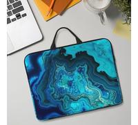 14in Laptop Sleeve Bag, Lightweight Waterproof Laptop Bag Shockproof Soft Carrying Case Bright Aqua Blue Turquoise Tablet Travel Cover with Handle for 13-14 Inch Notebook