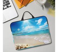 14in Laptop Sleeve Bag, Lightweight Waterproof Laptop Bag Shockproof Soft Carrying Case Bright Sunshine Summer Beach Tablet Travel Cover with Handle for 13-14 Inch Notebook