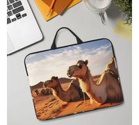 14in Laptop Sleeve Bag, Lightweight Waterproof Laptop Bag Shockproof Soft Carrying Case Camels Rest Desert Tablet Travel Cover with Handle for 13-14 Inch Notebook