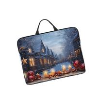 14in Laptop Sleeve Bag, Lightweight Waterproof Laptop Bag Shockproof Soft Carrying Case Christmas Atmosphere Tablet Travel Cover with Handle for 13-14 Inch Notebook