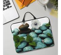 14in Laptop Sleeve Bag, Lightweight Waterproof Laptop Bag Shockproof Soft Carrying Case Cobblestone Zen Flowers Tablet Travel Cover with Handle for 13-14 Inch Notebook