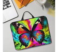 14in Laptop Sleeve Bag, Lightweight Waterproof Laptop Bag Shockproof Soft Carrying Case Colorful Butterfly Tablet Travel Cover with Handle for 13-14 Inch Notebook