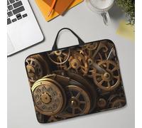 14in Laptop Sleeve Bag, Lightweight Waterproof Laptop Bag Shockproof Soft Carrying Case Cool Steampunk Gears Tablet Travel Cover with Handle for 13-14 Inch Notebook