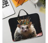 14in Laptop Sleeve Bag, Lightweight Waterproof Laptop Bag Shockproof Soft Carrying Case Crown with Hedgehog Tablet Travel Cover with Handle for 13-14 Inch Notebook