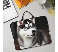 14in Laptop Sleeve Bag, Lightweight Waterproof Laptop Bag Shockproof Soft Carrying Case Cute Husky Dog Tablet Travel Cover with Handle for 13-14 Inch Notebook