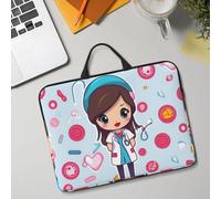 14in Laptop Sleeve Bag, Lightweight Waterproof Laptop Bag Shockproof Soft Carrying Case Cute Nurse Tablet Travel Cover with Handle for 13-14 Inch Notebook
