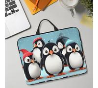 14in Laptop Sleeve Bag, Lightweight Waterproof Laptop Bag Shockproof Soft Carrying Case Cute Penguins Tablet Travel Cover with Handle for 13-14 Inch Notebook