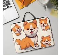 14in Laptop Sleeve Bag, Lightweight Waterproof Laptop Bag Shockproof Soft Carrying Case Cute Shiba Inu Dog Tablet Travel Cover with Handle for 13-14 Inch Notebook