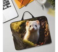 14in Laptop Sleeve Bag, Lightweight Waterproof Laptop Bag Shockproof Soft Carrying Case Cute Weasel Tablet Travel Cover with Handle for 13-14 Inch Notebook