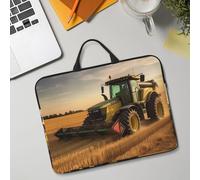 14in Laptop Sleeve Bag, Lightweight Waterproof Laptop Bag Shockproof Soft Carrying Case Farm Tractor Harvest Tablet Travel Cover with Handle for 13-14 Inch Notebook