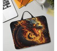 14in Laptop Sleeve Bag, Lightweight Waterproof Laptop Bag Shockproof Soft Carrying Case Fire Chinese Dragon Tablet Travel Cover with Handle for 13-14 Inch Notebook