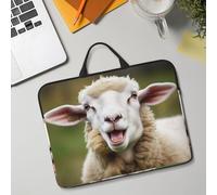 14in Laptop Sleeve Bag, Lightweight Waterproof Laptop Bag Shockproof Soft Carrying Case Funny Naughty Sheep Tongue Cute Animal Tablet Travel Cover with Handle for 13-14 Inch Notebook