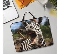 14in Laptop Sleeve Bag, Lightweight Waterproof Laptop Bag Shockproof Soft Carrying Case Funny Zebra Tablet Travel Cover with Handle for 13-14 Inch Notebook