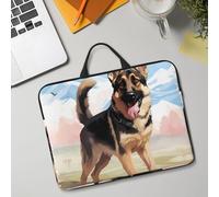14in Laptop Sleeve Bag, Lightweight Waterproof Laptop Bag Shockproof Soft Carrying Case German Shepherd Dog Lovers Tablet Travel Cover with Handle for 13-14 Inch Notebook