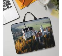 14in Laptop Sleeve Bag, Lightweight Waterproof Laptop Bag Shockproof Soft Carrying Case Germany Neuschwanstein Castle Tablet Travel Cover with Handle for 13-14 Inch Notebook