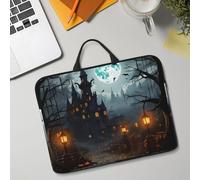 14in Laptop Sleeve Bag, Lightweight Waterproof Laptop Bag Shockproof Soft Carrying Case Gloomy Castle and Witch Tablet Travel Cover with Handle for 13-14 Inch Notebook