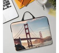 14in Laptop Sleeve Bag, Lightweight Waterproof Laptop Bag Shockproof Soft Carrying Case Golden Gate Bridge Tablet Travel Cover with Handle for 13-14 Inch Notebook