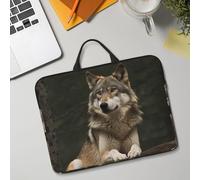 14in Laptop Sleeve Bag, Lightweight Waterproof Laptop Bag Shockproof Soft Carrying Case Gray Wolf Tablet Travel Cover with Handle for 13-14 Inch Notebook