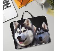 14in Laptop Sleeve Bag, Lightweight Waterproof Laptop Bag Shockproof Soft Carrying Case Husky Dog Tablet Travel Cover with Handle for 13-14 Inch Notebook