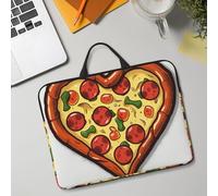 14in Laptop Sleeve Bag, Lightweight Waterproof Laptop Bag Shockproof Soft Carrying Case I Love Pizza Heart Tablet Travel Cover with Handle for 13-14 Inch Notebook