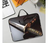 14in Laptop Sleeve Bag, Lightweight Waterproof Laptop Bag Shockproof Soft Carrying Case Japan Samurai Sword Tablet Travel Cover with Handle for 13-14 Inch Notebook
