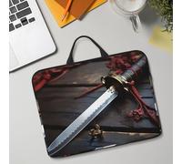 14in Laptop Sleeve Bag, Lightweight Waterproof Laptop Bag Shockproof Soft Carrying Case Japan Samurai Sword Tablet Travel Cover with Handle for 13-14 Inch Notebook