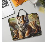 14in Laptop Sleeve Bag, Lightweight Waterproof Laptop Bag Shockproof Soft Carrying Case Jungle Tigers Cub Tablet Travel Cover with Handle for 13-14 Inch Notebook