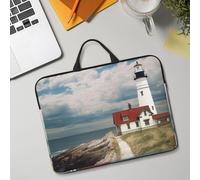 14in Laptop Sleeve Bag, Lightweight Waterproof Laptop Bag Shockproof Soft Carrying Case Lighthouse Backdrop Tablet Travel Cover with Handle for 13-14 Inch Notebook